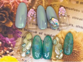 アン ジョーヌドラゴ/【自爪ネイル】オーロラネイル