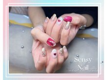センシー ネイル スタジオ(Sensy Nail Studio)/ワンカラー+2本持込デザイン