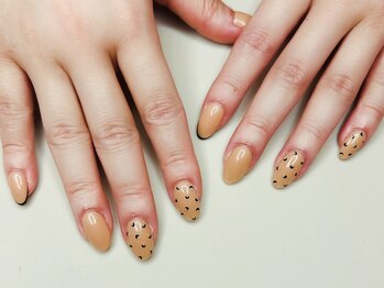 ネイルパレス/ヌーディ/カラーフレンチ/ドット