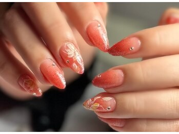 わがままキャット/フラワーネイル