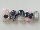 ピンク黒レースガーリー¥8550