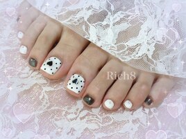 モノトーンフットネイル☆