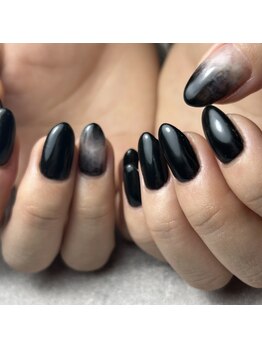 デュオ(duo)/ブラックマーブルネイル