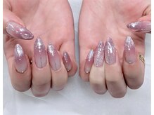 フローラ/チップ長さだしキラキラネイル