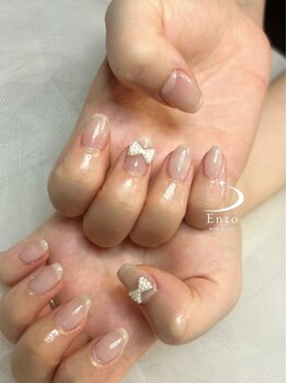 エント(Ento)の写真/ワンカラーにはパーツ2個までプレゼント！お値段変わらず◎2席のみのプライベートサロンでお得に可愛く♪