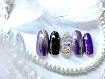 ルミエ(Lumie)/和テイスト紫ネイル 