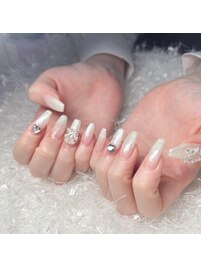 カラグラ☆長さ出し☆冬ネイル