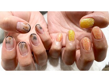 ネイル シスター(nail sister)/ニュアンス×キラキラネイル