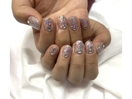 キラキラワンカラーネイル