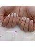 【HAND/jr. Nailist】10本ジェルチップ長さ出し＋ワンカラー/ラメグラデ¥8000