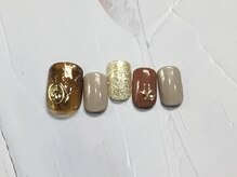 ネイルアンドまつげ リュフェール 五反田(Nail Lufaire)/ゴールドブラウン