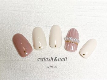 エストラッシュアンドネイル 銀座店(est lash&nail)/似合わせプリーツネイル　