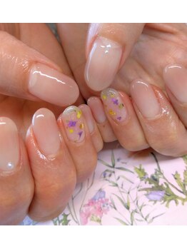 トータルサロン 白べぇーっ プラス/シンプル春ネイル☆