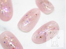 オトナネイル(otona nail)/グレイッシュピンクのホロmix