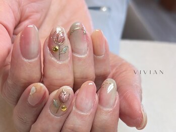 ヴィヴィアン ネイル(Vivian nail)/チューリップ　手書きアート