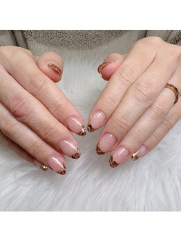 グリッター(Glitter)/ガラスフレンチ　　ゴールド