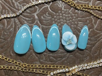 3Dフラワー☆ラインフレンチ