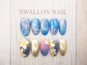 スワロンネイル(SWALLON NAIL)の写真/【繊細アートからトレンドアートまで♪!】模写や繊細アート・キャラクターもOK☆気軽に相談してみて◎