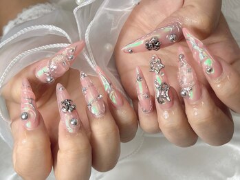 ビジューネイルズ 西川口店(bijou nails)の写真/高技術力でモチの良さ◎ガラスフレンチ・チークネイル・3Dアートも自由自在♪つい見惚れてしまう指先に☆