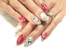 キュアエヌ(cure.n)/赤べっこう＋ストーン埋め尽くし