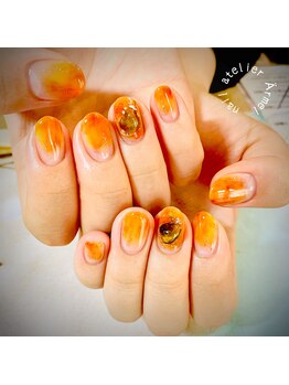 ネイルアトリエ エルメル(nail atelier Armel)/オレンジニュアンス