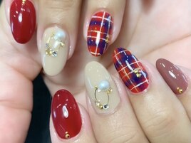 カジュアルチェックネイル