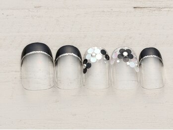 ノーネイル アゲオ イオンモール上尾(NO NAIL AGEO)/ホロお花フレンチ ¥4990