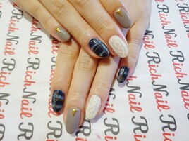 冬の定番ニットネイル