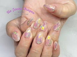 【自爪ネイル】オーロラネイル