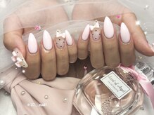 ベルグローアルファネイル(BELLE GROW ALPHA NAIL)/ベビーピンク×リボン