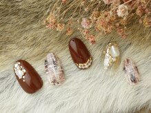 ソウ 難波店 nail salon Sou/ブラウンツイードnail