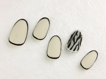 ソウ 難波店 nail salon Sou/ゼブラ囲みnail