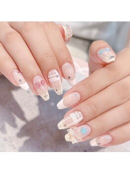 バニーアイズ 博多店(Bunny eyes)の写真/【予約殺到中!!】気品溢れる大人上品アートが◎OLさんも楽しめるシンプルデザイン～華やかデザインまであり
