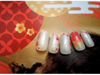 ロータス Lotus/お正月ネイル