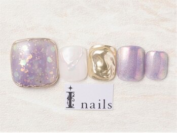 アイネイルズ 池袋店(I-nails)/パープルうるうるホロネイル