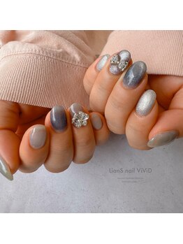 リアンスネイル ヴィヴィッド 岡山店(LianS nail ViViD)/マグネット+パーツ