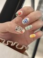 リベラ 一宮店(Libera)&nbsp;落書きネイルをしました。ゆるいデザインが好きです♪