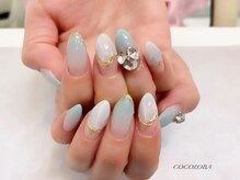 ココロバ ネイルアンドビューティーサロン(COCOLOBA)/ワンカラー/ビジュー/ミラー