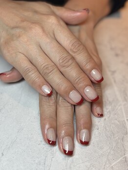 アゲハ(ageha)/赤フレンチ ラメベース