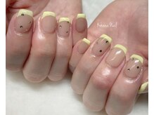 心花ネイル/トレンド♪イエロー×フレンチ