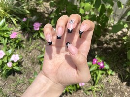 黒フレンチ×リボン