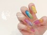 【ロングネイル】10本長さだし＋カラフルドロップアート♪