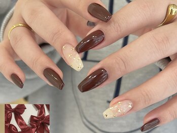 ラクエ(Laque)の写真/シンプルな中にも拘りの詰まった自分史上最大の"可愛い"をご提供♪冬にぴったりのボルドーカラーが人気*