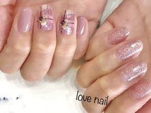 LOVEネイルの雰囲気（◆持込みデザインOK☆初回４本自由アート¥7000）
