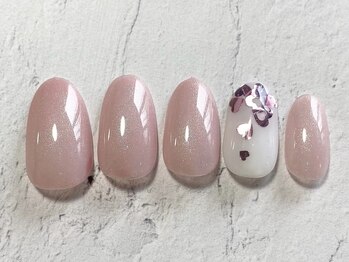 フレイムス アイラッシュ アンド ネイル(FRAMES)/キラキラピンクハートネイル♪