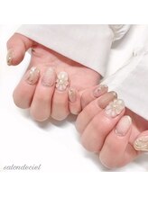 サロンドシエル(salon de ciel)/ぷっくりお花ニュアンスネイル
