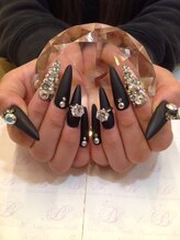 エスフィーネイルサロン ブリーユ(Esfy nailsalon Brille)/黒マットロングネイル