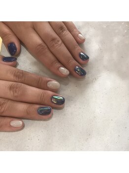 ネイビーカラー×オーロラ☆