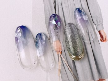 ネイルサロンフォーユー(for u)/パープル×マーブル￥６９８０