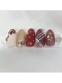 バレンタインネイル